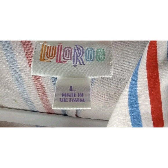Lu La Roe Pullover Hoodie Size L Striped Kangaroo Pockets Long Sleeve - Picture 2 of 11